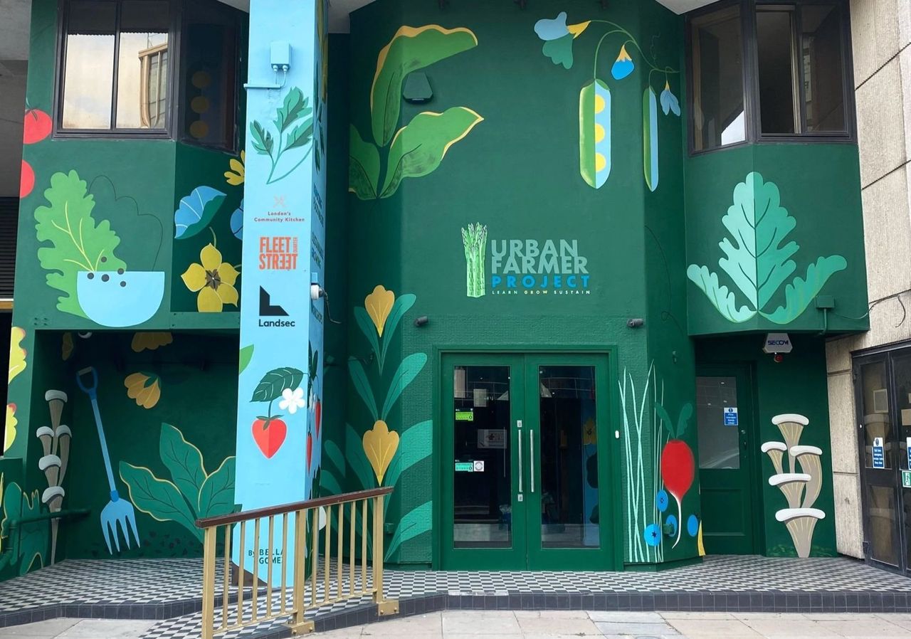 The Urban Farmer Project mural and entrance in the Fleet Street Quarter — the home of the Zero Waste Hub